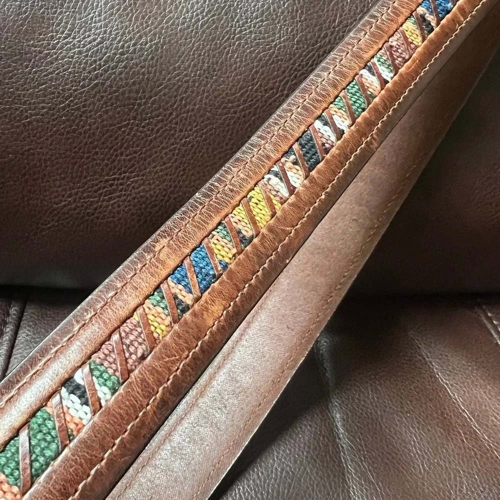 Columbia VTG Leather Belt w/ Embroidery‎
